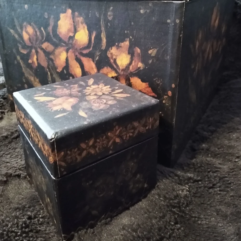 Y2K Black Floral Storage Boxes Vintage Dark Flowers 90s Whimsygoth Gift Box Set